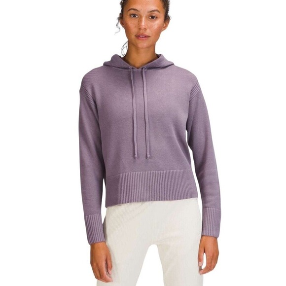 lululemon athletica Sweaters - Lululemon Double Knit Sweater Hoodie Size XS/S Dusky Lavender Purple Cashmere